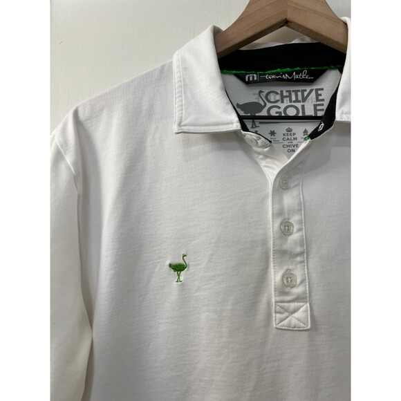 Travis Mathew The Chive Chive Golf White Polo Shirt - Men's Size Large *READ* - Picture 3 of 12
